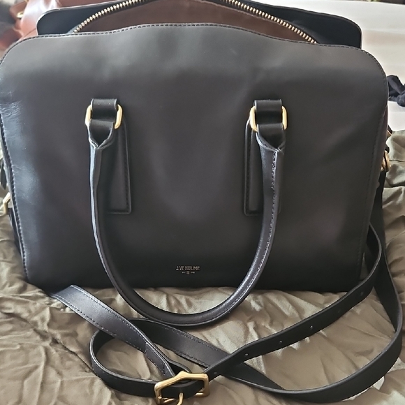 J.W. Hulme Co. Handbags - Black Leather Satchel by J.W. Hulme